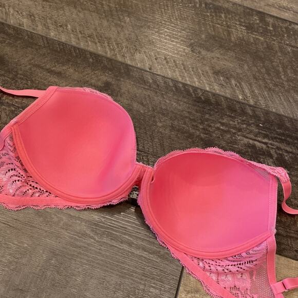 NATORI Feathers Contour Plunge Molded Cup Lace Bra 32DDD - Picture 4 of 6